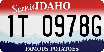 ID license plate 1T0978G