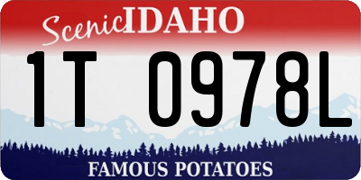 ID license plate 1T0978L