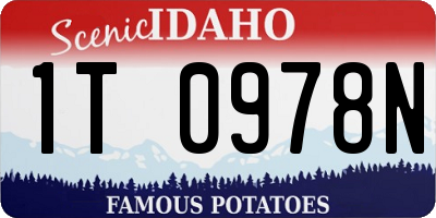 ID license plate 1T0978N
