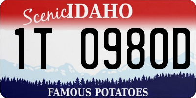 ID license plate 1T0980D