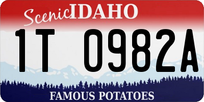 ID license plate 1T0982A