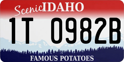 ID license plate 1T0982B