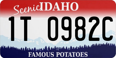 ID license plate 1T0982C