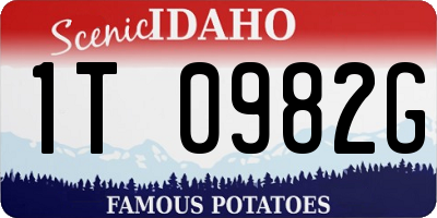 ID license plate 1T0982G