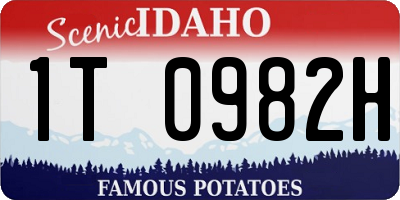 ID license plate 1T0982H