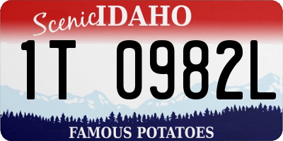 ID license plate 1T0982L