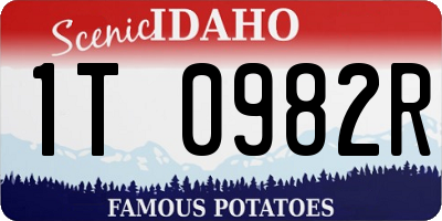 ID license plate 1T0982R
