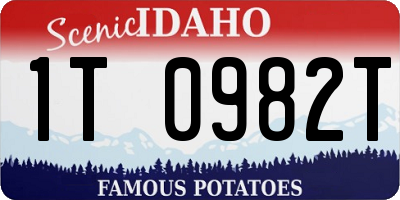 ID license plate 1T0982T