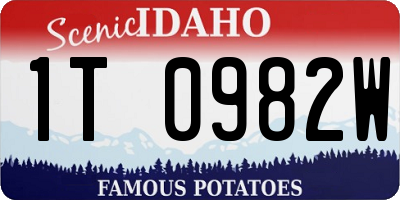 ID license plate 1T0982W