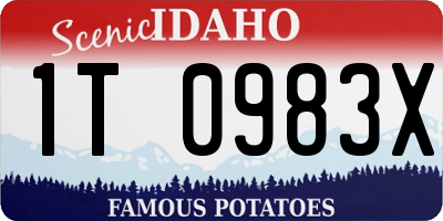 ID license plate 1T0983X