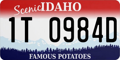 ID license plate 1T0984D