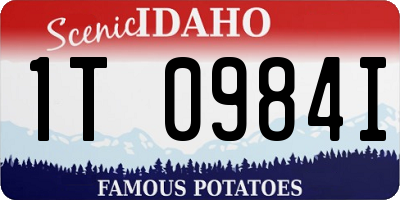 ID license plate 1T0984I