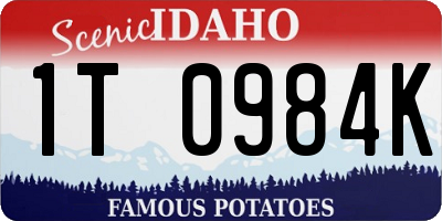ID license plate 1T0984K