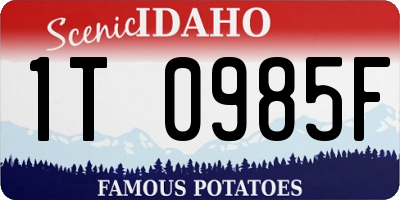 ID license plate 1T0985F