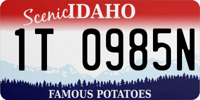 ID license plate 1T0985N