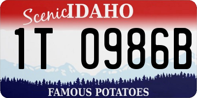 ID license plate 1T0986B