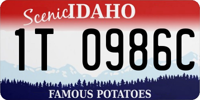ID license plate 1T0986C