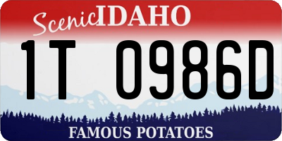ID license plate 1T0986D
