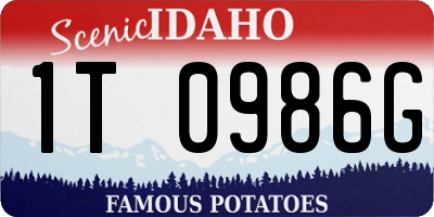 ID license plate 1T0986G