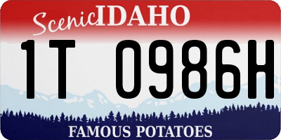 ID license plate 1T0986H