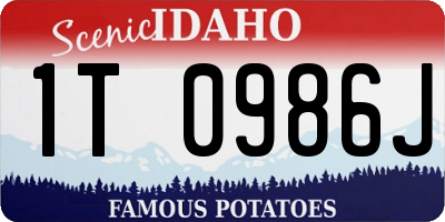 ID license plate 1T0986J