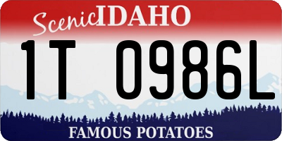 ID license plate 1T0986L