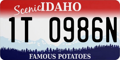ID license plate 1T0986N
