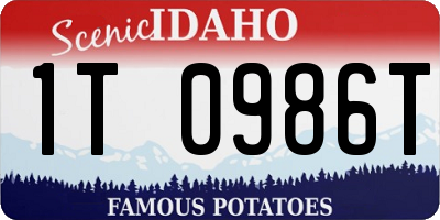 ID license plate 1T0986T