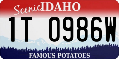 ID license plate 1T0986W