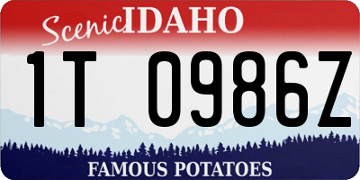 ID license plate 1T0986Z