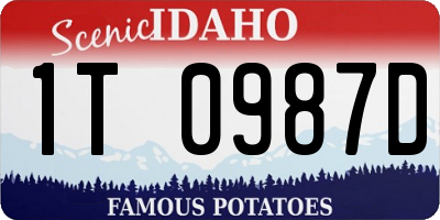 ID license plate 1T0987D