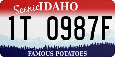ID license plate 1T0987F