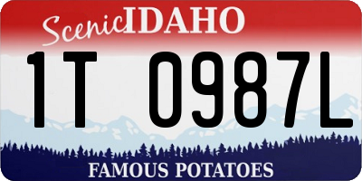 ID license plate 1T0987L