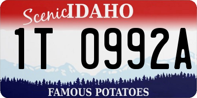 ID license plate 1T0992A
