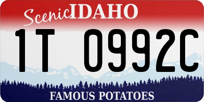 ID license plate 1T0992C