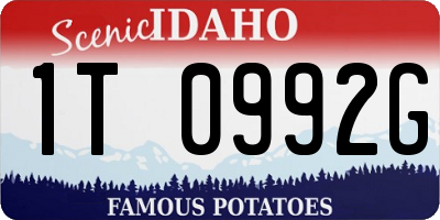 ID license plate 1T0992G