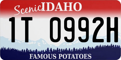 ID license plate 1T0992H
