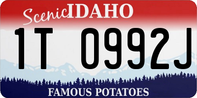 ID license plate 1T0992J