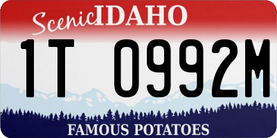 ID license plate 1T0992M