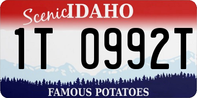 ID license plate 1T0992T
