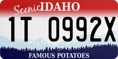 ID license plate 1T0992X