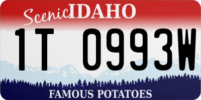 ID license plate 1T0993W