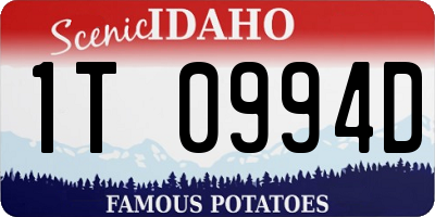 ID license plate 1T0994D