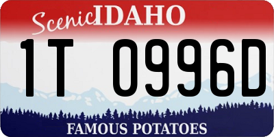 ID license plate 1T0996D