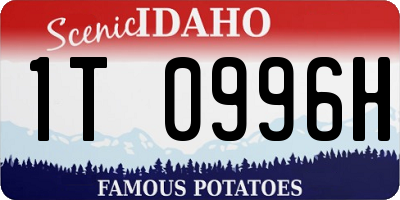 ID license plate 1T0996H