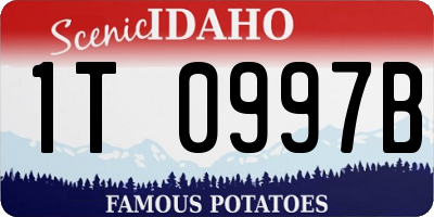 ID license plate 1T0997B