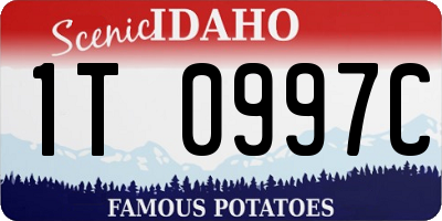 ID license plate 1T0997C