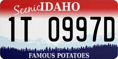 ID license plate 1T0997D