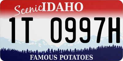 ID license plate 1T0997H