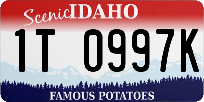 ID license plate 1T0997K